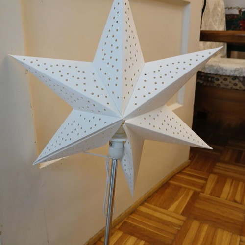Star-shaped lamp new, white