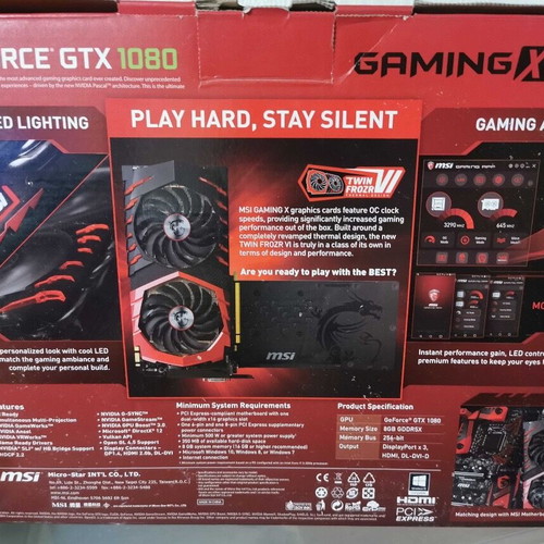 MSI Geforce GTX 1080 gaming 8G used graphics card