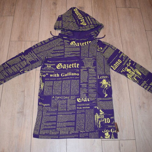 John Galliano Newspaper Print Sweater Men Size M Like New