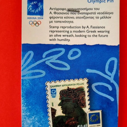 Olympic pin set of 4 Athens 2004 new, Fasianos stamp series
