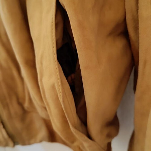 Vintage jacket leather suede used, camel color