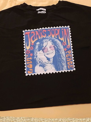 Janis Joplin Stradivarius black t-shirt size L like new