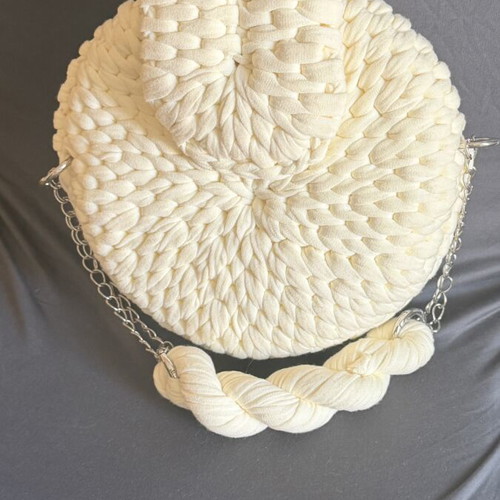 Handmade bag like new, white and beige