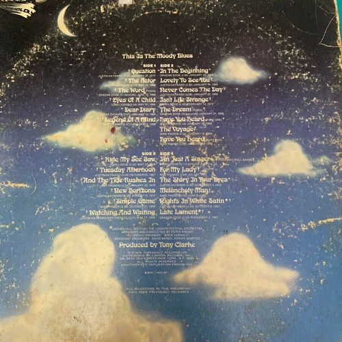 The Moody Blues vinyl record used, rock