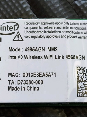 Intel 4965AGN WiFi card for laptop new