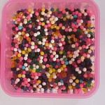 Plastic box with beads Hello Kitty used