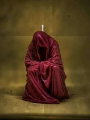 Creepy Candle handmade red soy wax candle