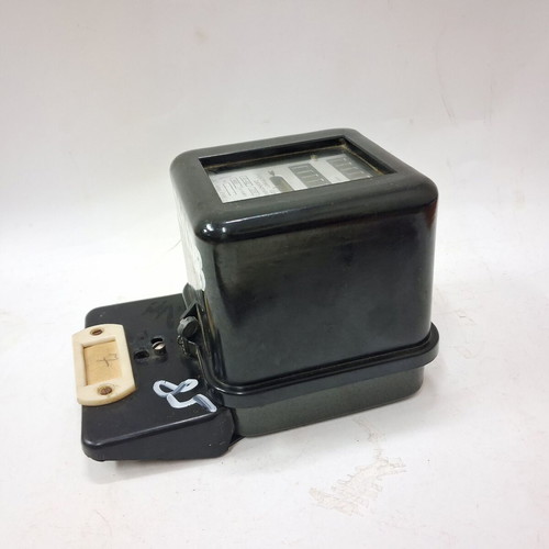 Vintage Elma Electric Meter Used, Dual-Tariff, Bakelite, 1981