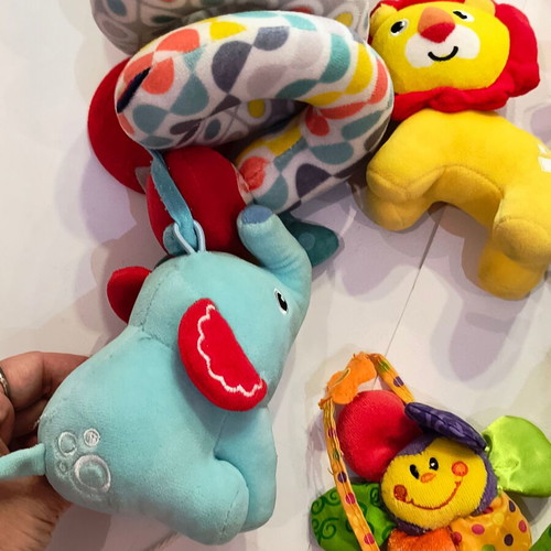 Fisher Price baby toy set used with rattles and hanging spiral
