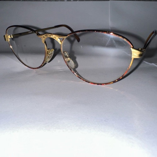 Vintage metal K&B 70392 eyeglasses new, gold frame with tortoiseshell details