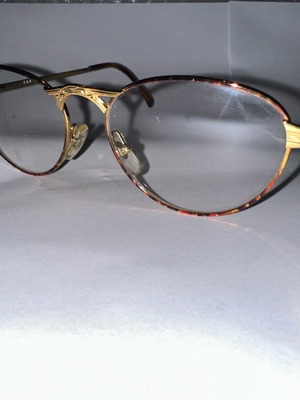 Vintage metal K&B 70392 eyeglasses new, gold frame with tortoiseshell details