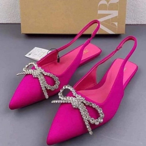 Zara fuchsia flat sandals new, size 37
