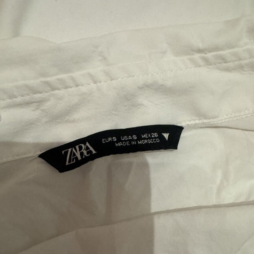 Zara crop top shirt white, size S, like new