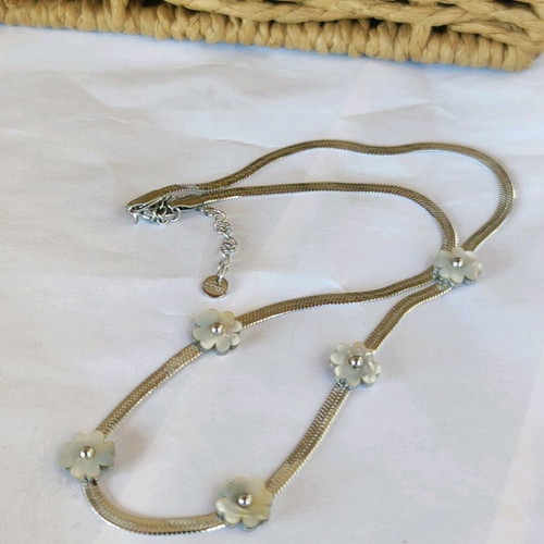Steel Necklace New White Silver