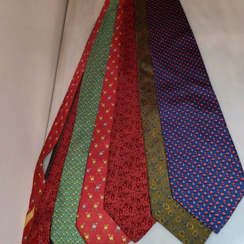 Salvatore Ferragamo men's classic ties used, pack of 5