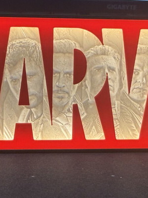 Lightbox Marvel 3D print with heroes, like new