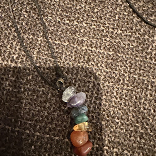 Necklace with semi-precious 7 Chakras stones like new, multicolor