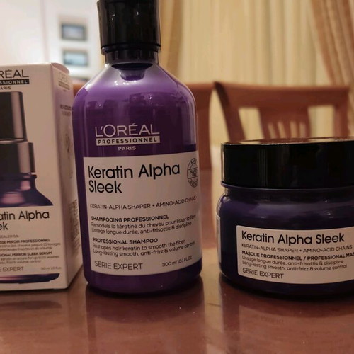 L'Oréal Professionel Keratin Alpha Sleek set with Moroccanoil treatment new