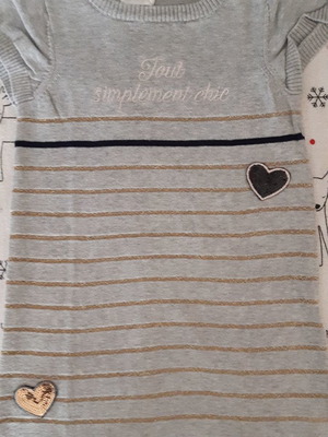 Orchestra children's dress used, grey with gold stripe, size 5 years