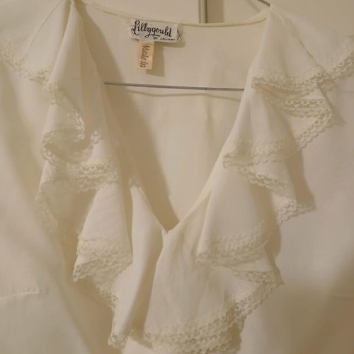 Women's shirt like new, size S-M, white and beige