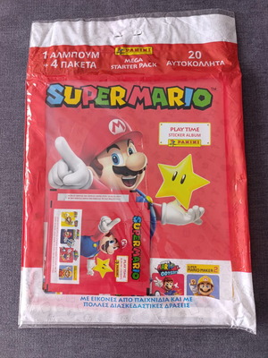Άλμπουμ αυτοκόλλητα Super Mario Panini καινούργιο, σφραγισμένο με τα περισσότερα