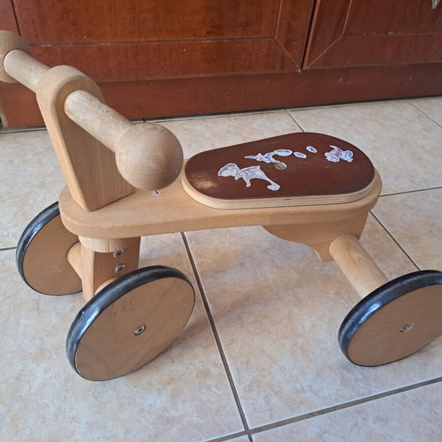 First Woody Bike playtive classic wooden four-wheel balance bike