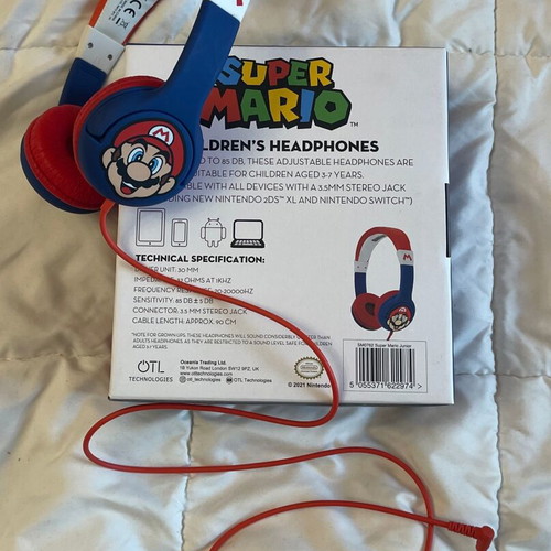 Nintendo Kids Headphones Super Mario New with 3.5mm Jack