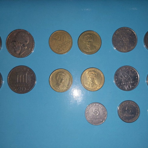 Greek coins used, pack of 15 drachmas