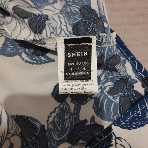 Maxi women's dress like new, blue and white floral pattern, Shein