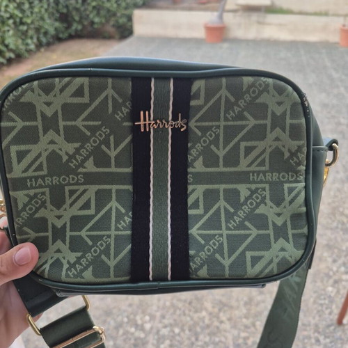 Harrods shoulder bag like new, black and green