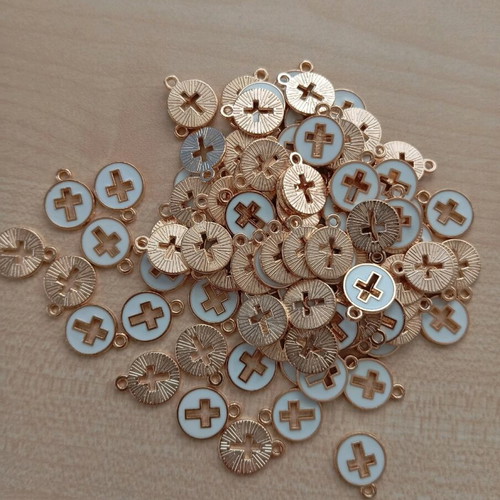 Cross pendants for baptism favors new, pack of 100 pieces