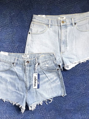 Wrangler Festival Denim Shorts new, women's blue cotton