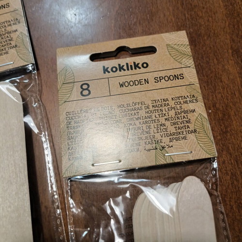 Wooden spoons new, three packs of eight