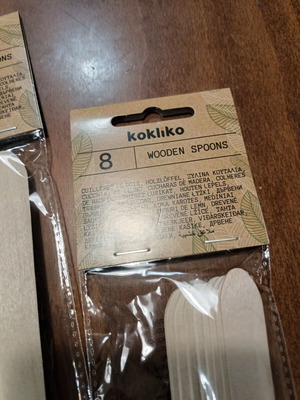 Wooden spoons new, three packs of eight