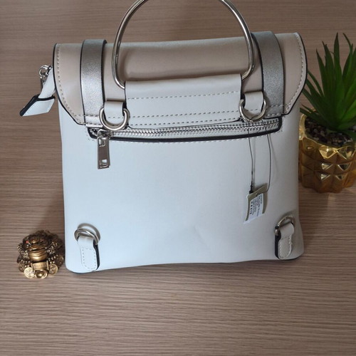 Bag backpack new with steel handle beige