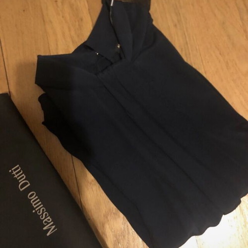 Massimo Dutti women's sleeveless top L new, dark blue with gold buttons