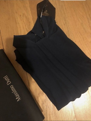 Massimo Dutti women's sleeveless top L new, dark blue with gold buttons