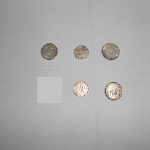 Silver foreign old coins used, pack of 5 pieces