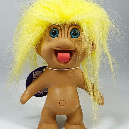 Vintage Wishnik Troll Nasty Trolls 10cm with Yellow Hair 1991 like new