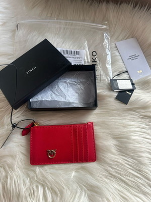 Αυθεντικό δερμάτινο card holder Pinko καινούργιο, κόκκινο