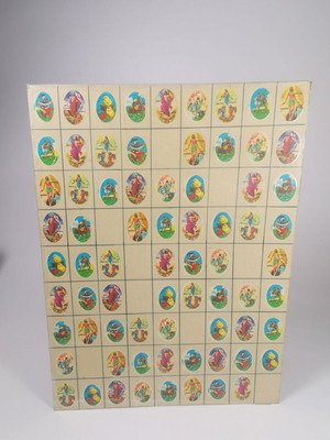 Greek cardboard sign with Easter decals used