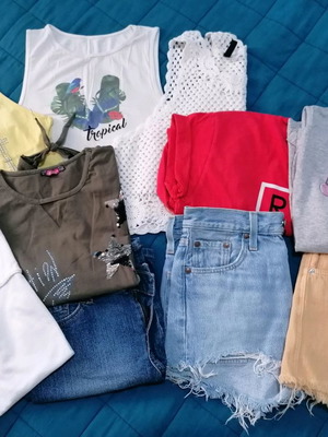 Pack of 10 used clothes for girl 10-12 years with shorts and t-shirts