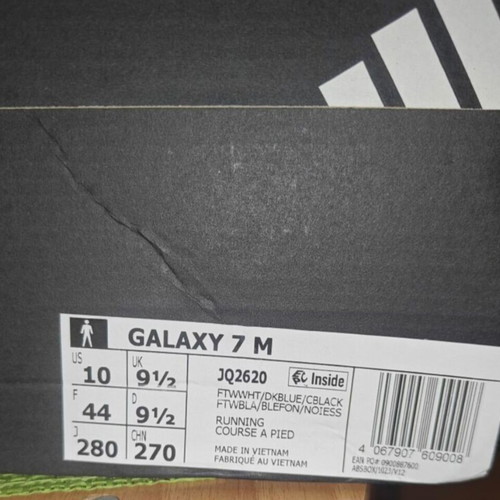 Adidas Galaxy 7 running shoes new, white with blue stripes