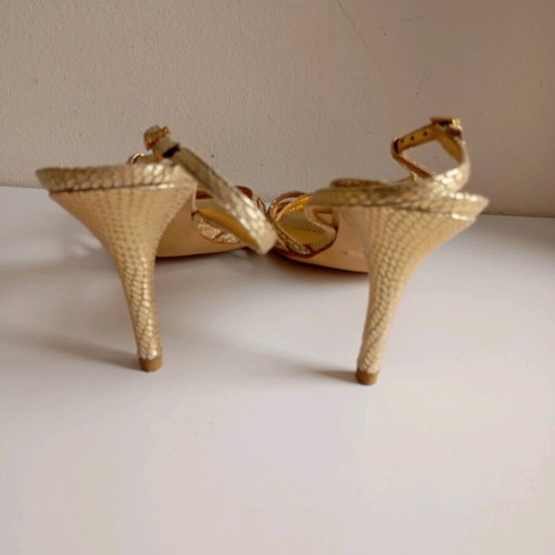 Mario Ponti leather sandals used, gold, size 39