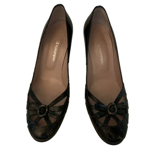 Kalogirou leather black pumps size 38 like new