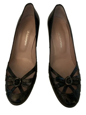 Kalogirou leather black pumps size 38 like new