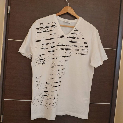 Versace men's white t-shirt with print like new, size XL
