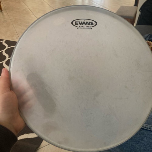 Evans J1 13 inch used semi-transparent etched drumhead
