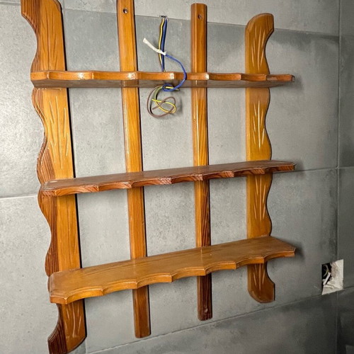 Wooden wall shelf like new for decorations and spices