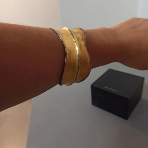 Silver bracelet like new with gold leaf coating